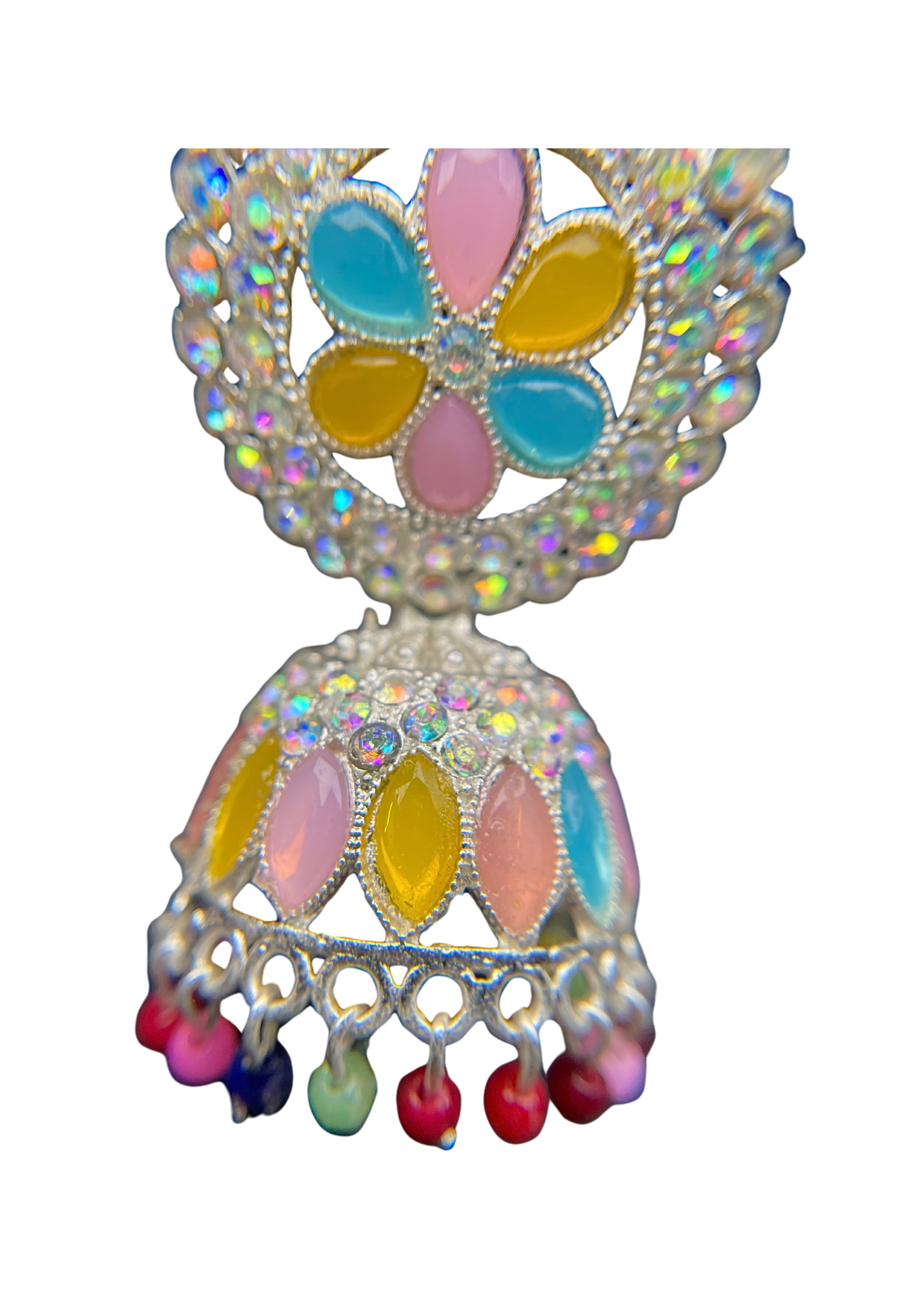 Vibrant Floral Multicolor Jhumka Earings